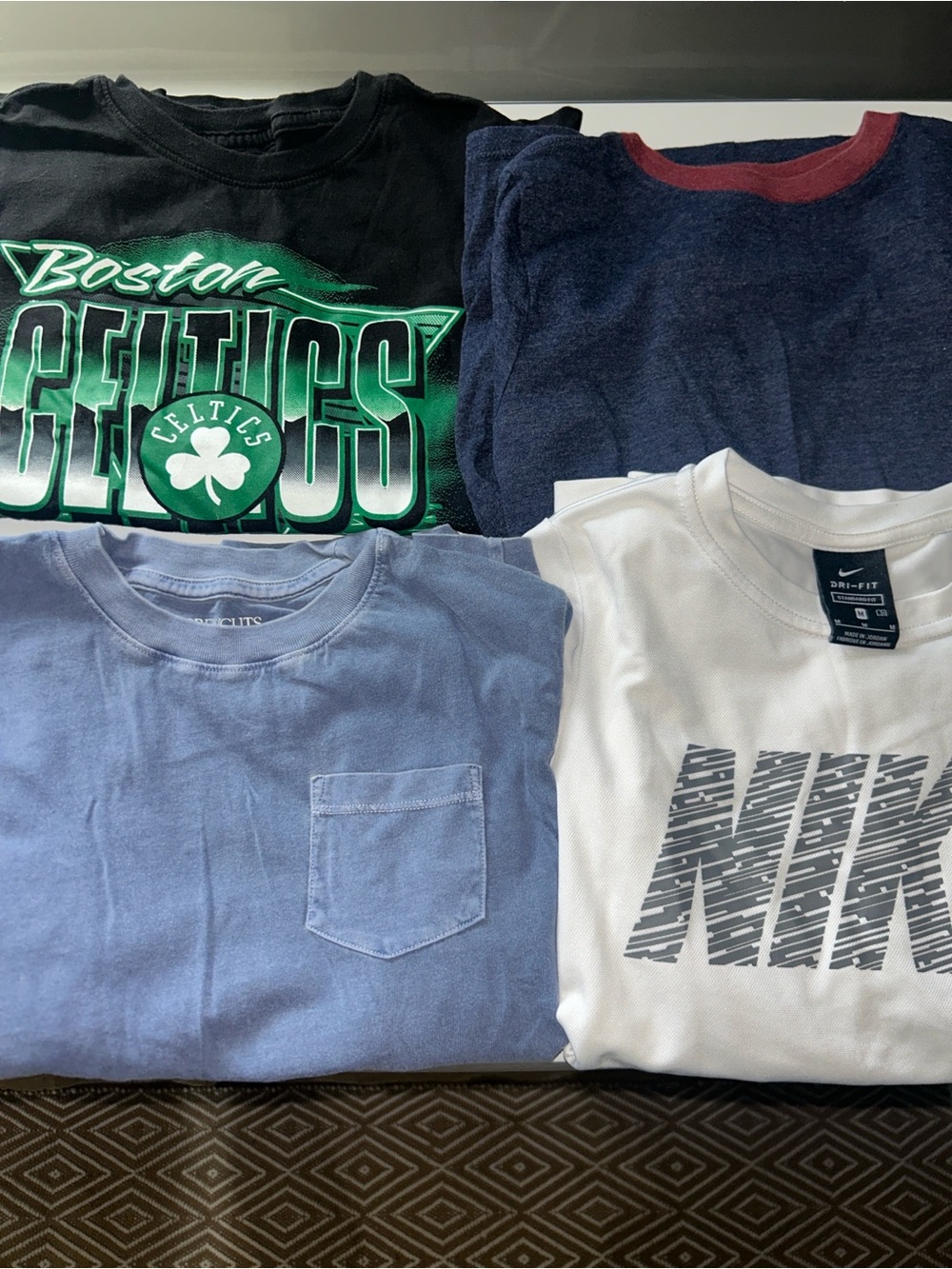 Nike White Dri-FIT Short Sleeve Tee with Gray Graphic - Kids